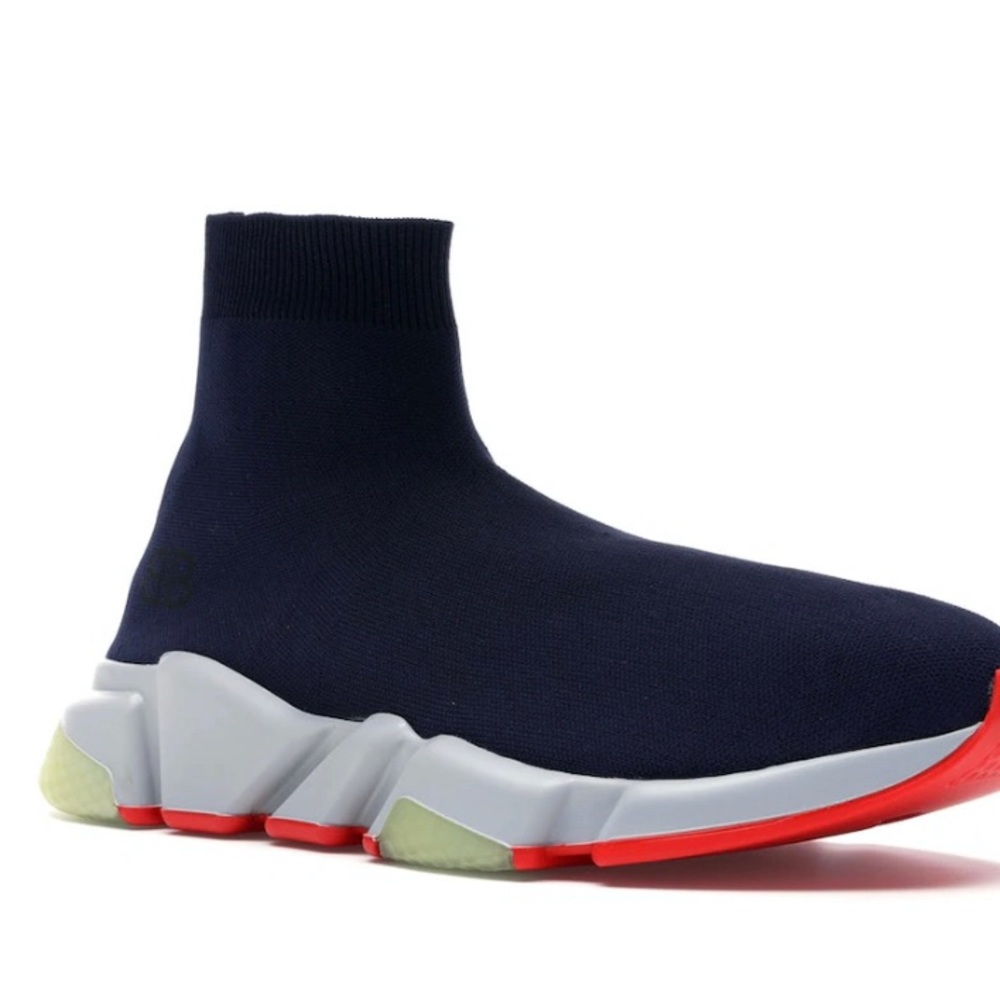 Balenciaga speed trainers size 44 red, white, and grey! Worn 5 times